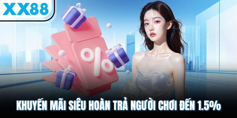 Khuyến mãi siêu hoàn trả người chơi đến 1.5%